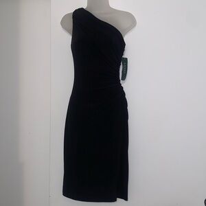 Ralph Lauren Classic Black One Shoulder Dress
